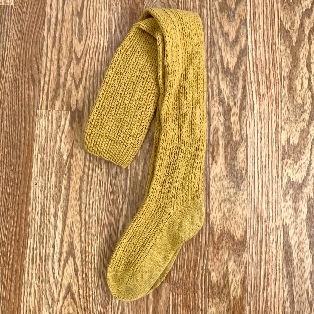 Mustard over the knee super soft socks